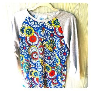 LulaRoe Randy Large Swirl Kaleidoscope Top Shirt